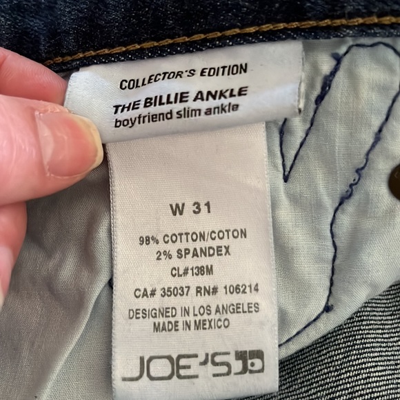 Joes size 31 vintage jeans many cool patches ripped legs very comfortable - Picture 2 of 3